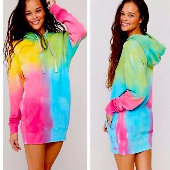PINK Victoria's Secret Tops - Spiritual Gangster for VS PINK Tie Dye Hoodie Dress Size XS